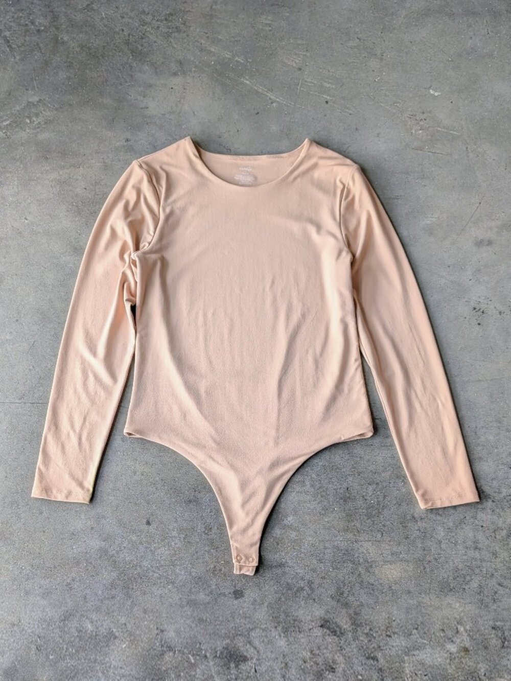 Nuuds Cream Long Sleeve Crewneck Bodysuit large